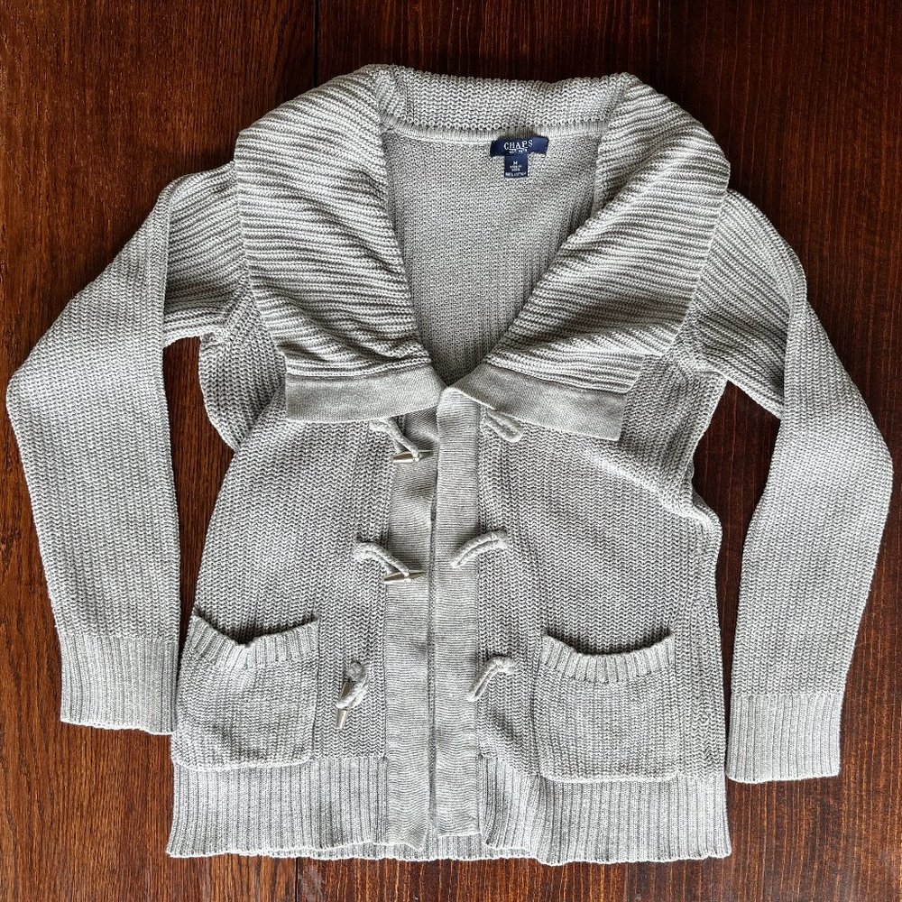 Chaps Fold-Over Collar Cardigan